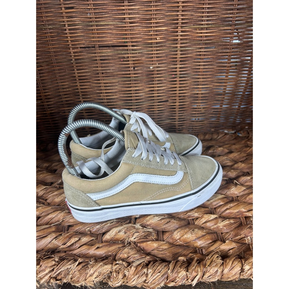 Vans Old Skool Tan Suede Canvas Low Top Sneakers Womens‎ 5 Mens 3.5 1751505